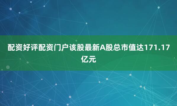 配资好评配资门户该股最新A股总市值达171.17亿元